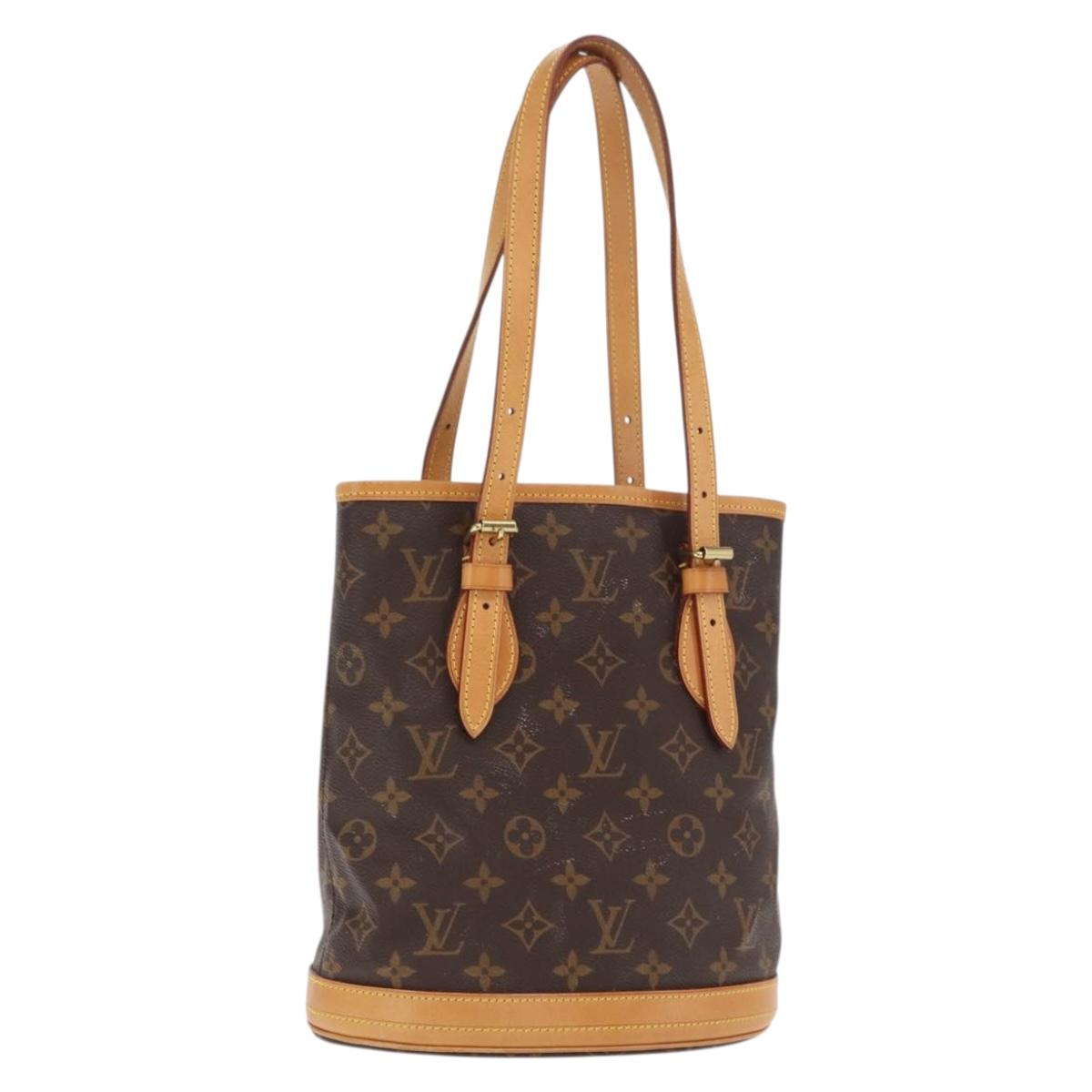 LOUIS VUITTON Monogram Bucket PM Shoulder Bag M42238 LV Auth am9732