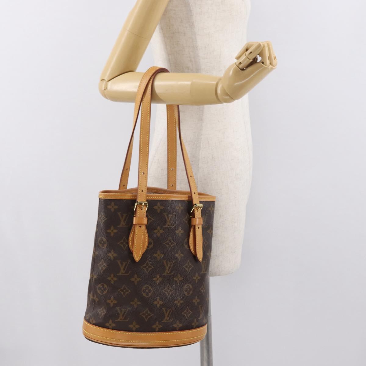 LOUIS VUITTON Monogram Bucket PM Shoulder Bag M42238 LV Auth am9732