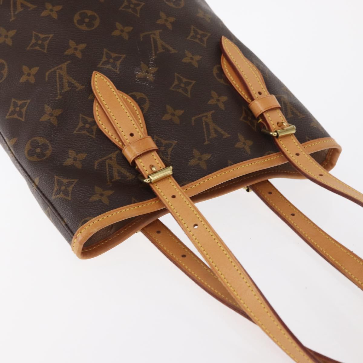 LOUIS VUITTON Monogram Bucket PM Shoulder Bag M42238 LV Auth am9732