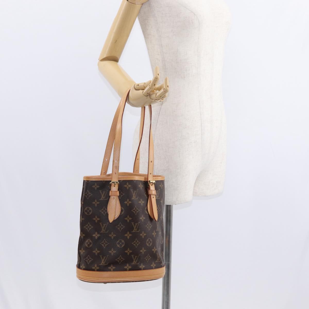 LOUIS VUITTON Monogram Bucket PM Shoulder Bag M42238 LV Auth am9735