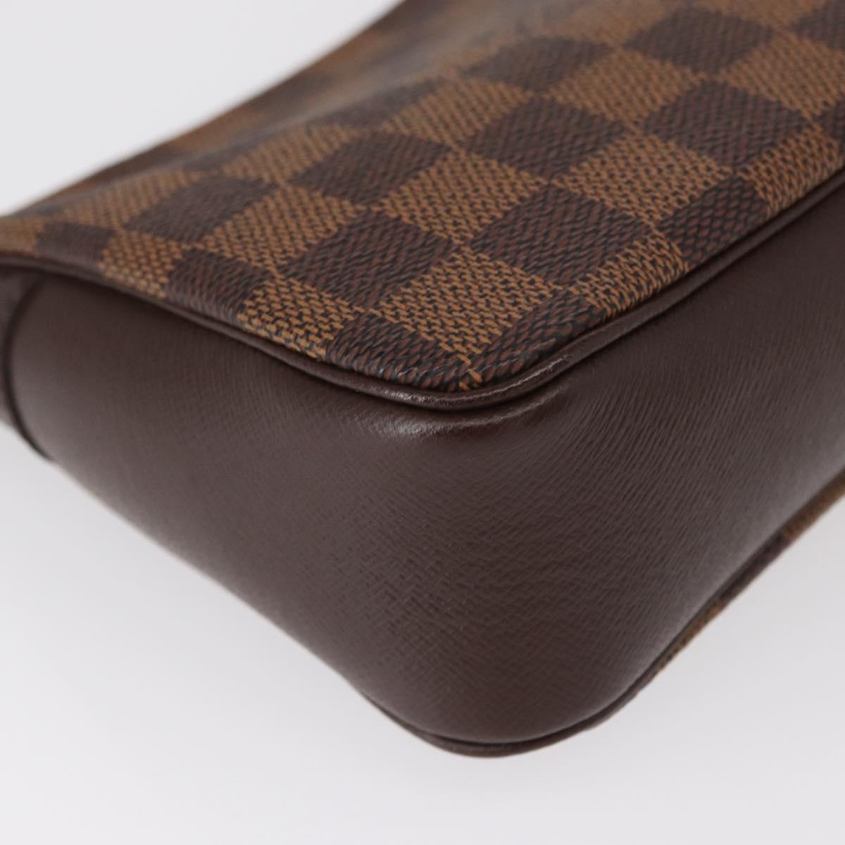 LOUIS VUITTON Damier Ebene Trousse Makeup Pouch N51982 LV Auth am9742V