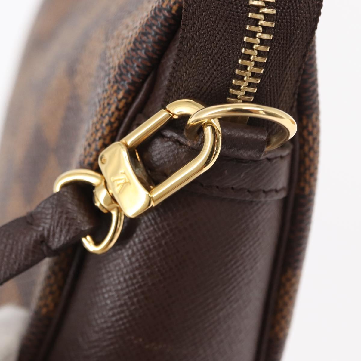 LOUIS VUITTON Damier Ebene Trousse Makeup Pouch N51982 LV Auth am9742V