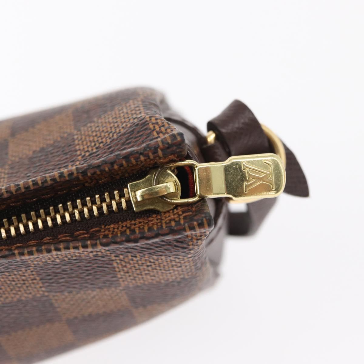 LOUIS VUITTON Damier Ebene Trousse Makeup Pouch N51982 LV Auth am9742V