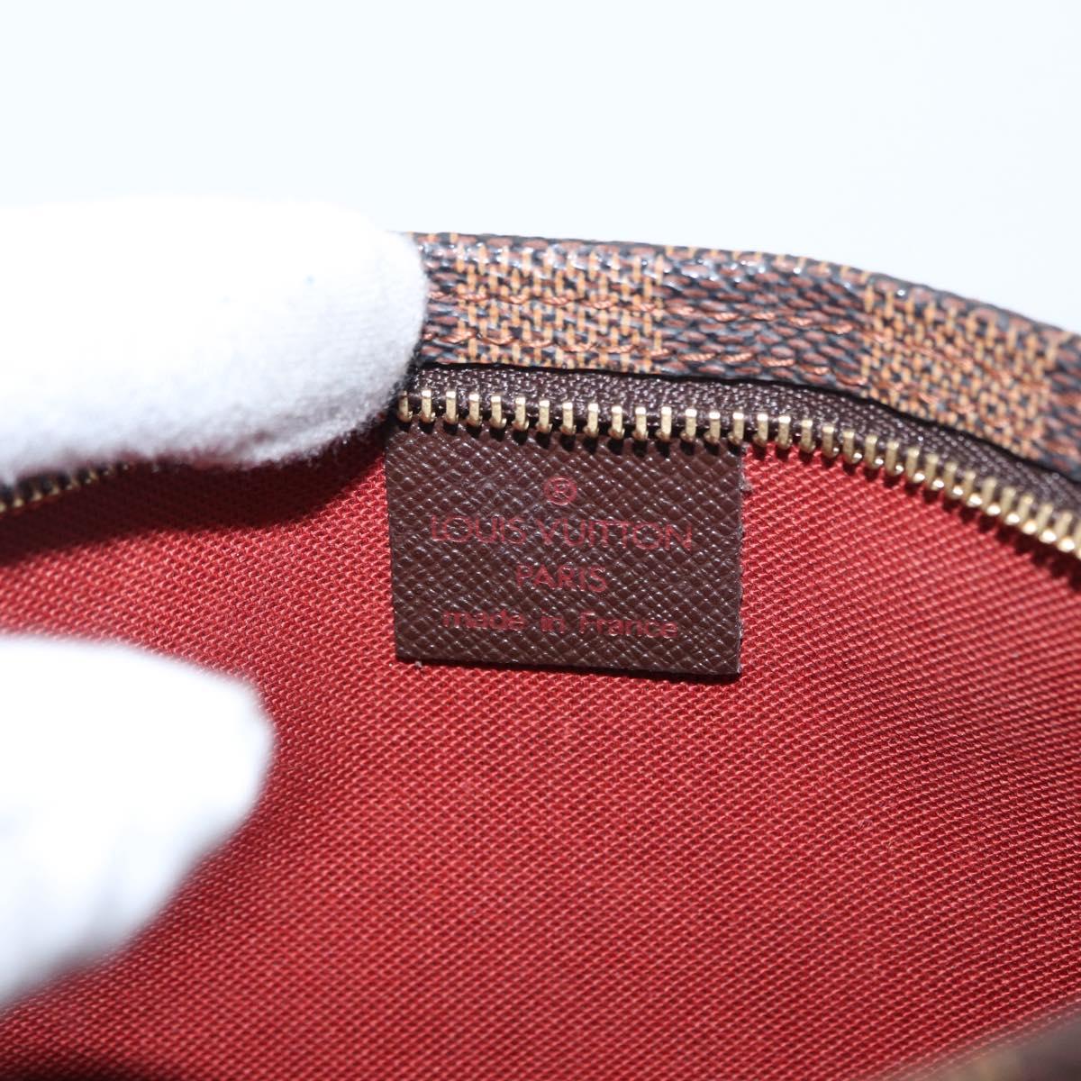 LOUIS VUITTON Damier Ebene Trousse Makeup Pouch N51982 LV Auth am9742V