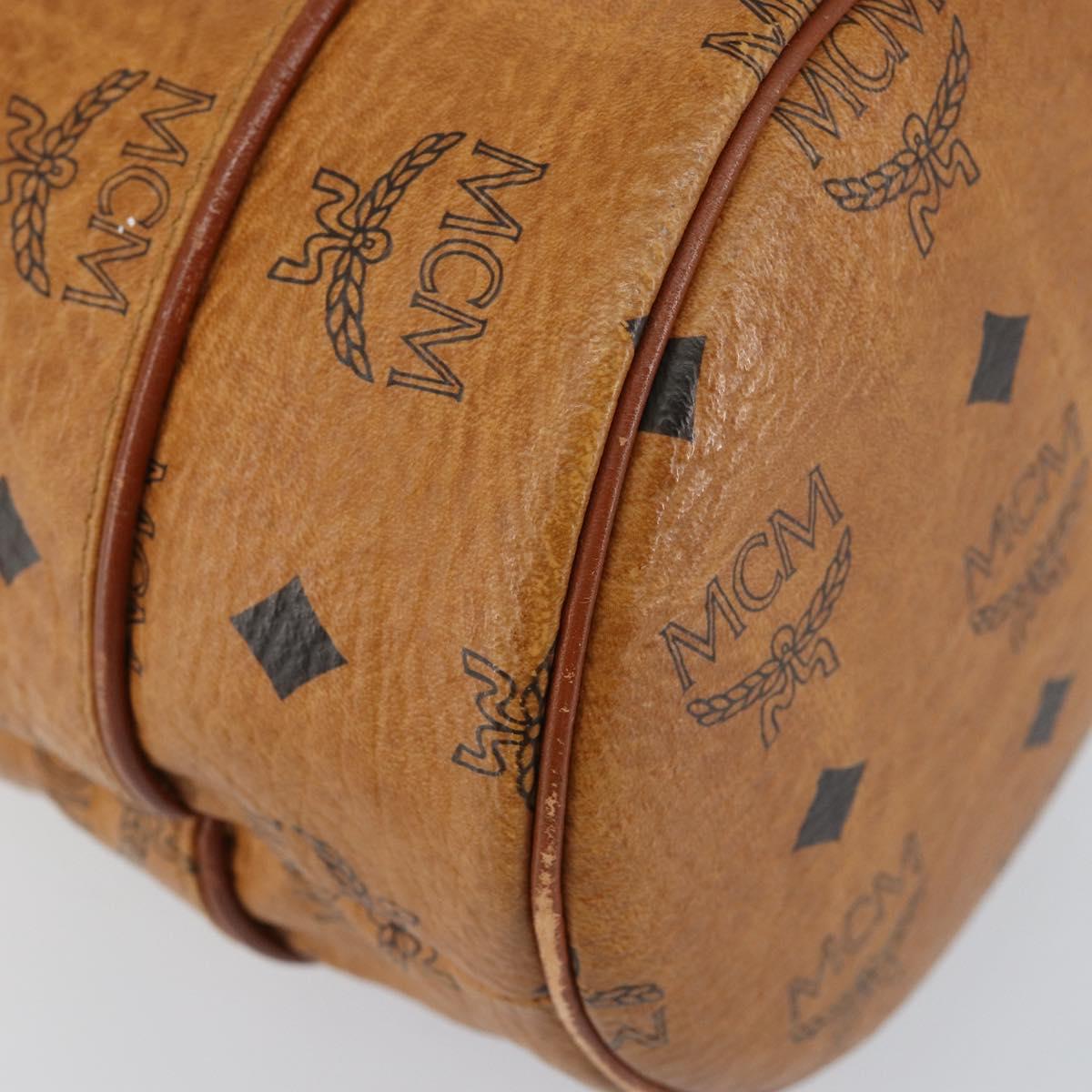 MCM Logogram Vicetos Shoulder Bag PVC Leather Brown Gold Auth am9743