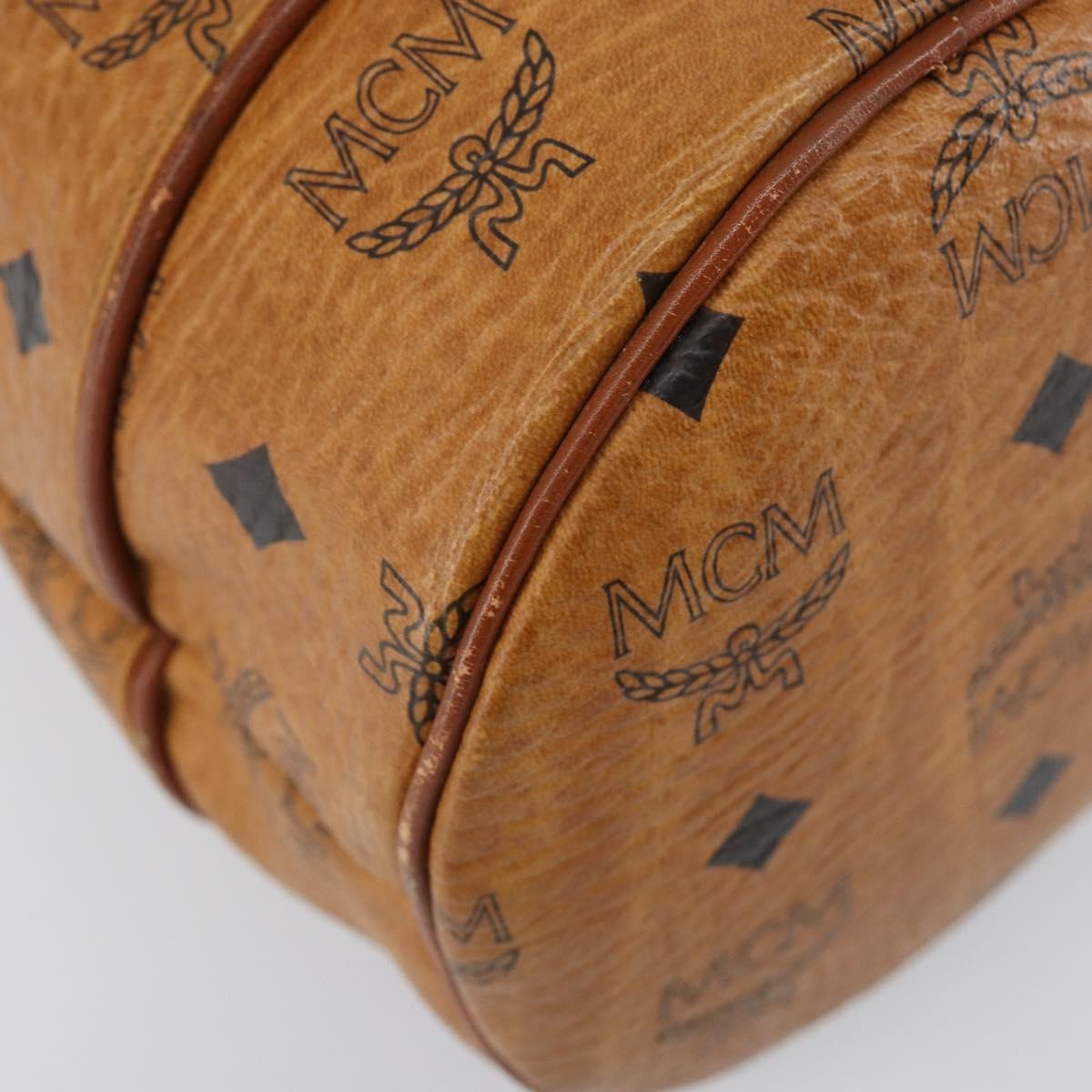 MCM Logogram Vicetos Shoulder Bag PVC Leather Brown Gold Auth am9743