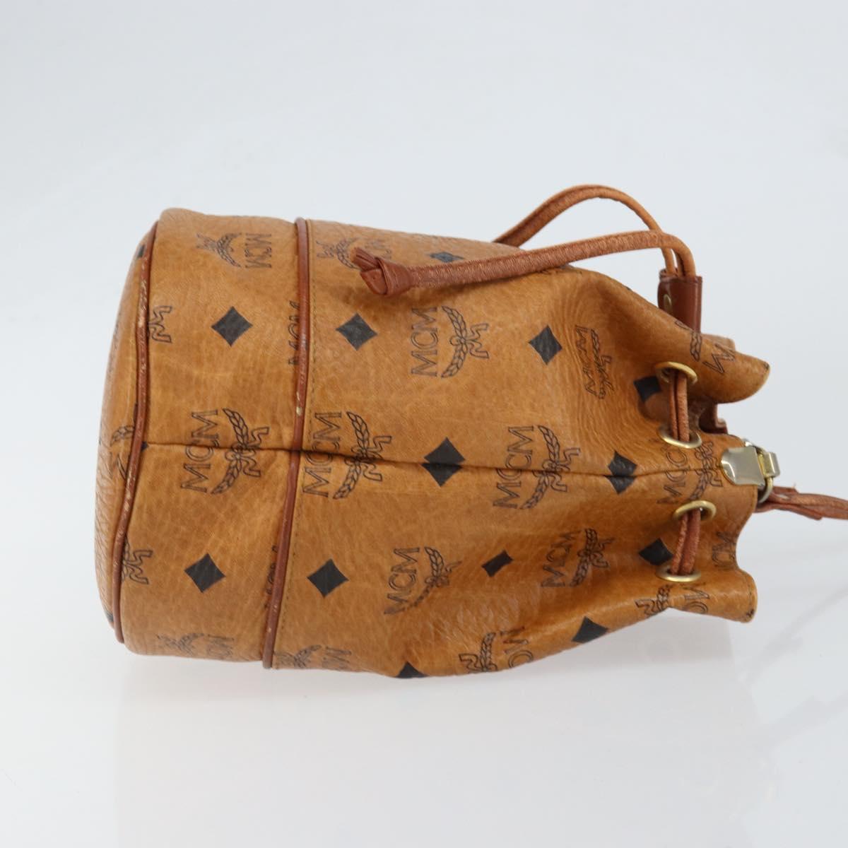 MCM Logogram Vicetos Shoulder Bag PVC Leather Brown Gold Auth am9743