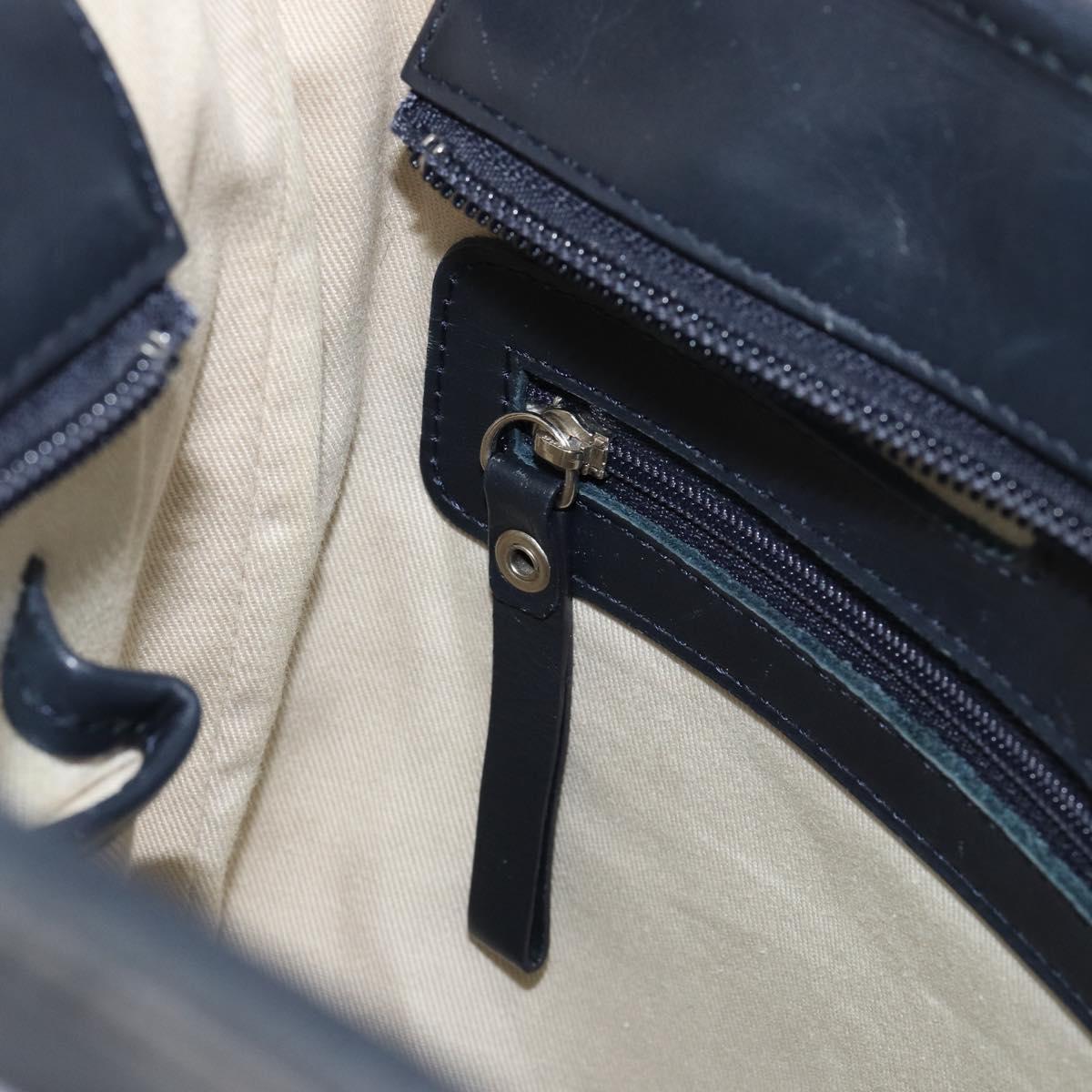 BURBERRY Tote Bag Canvas Ivory Silver Auth am9747