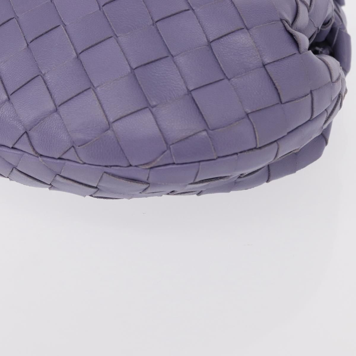 BOTTEGA VENETA INTRECCIATO Hand Bag Leather Purple Silver Auth am9749V