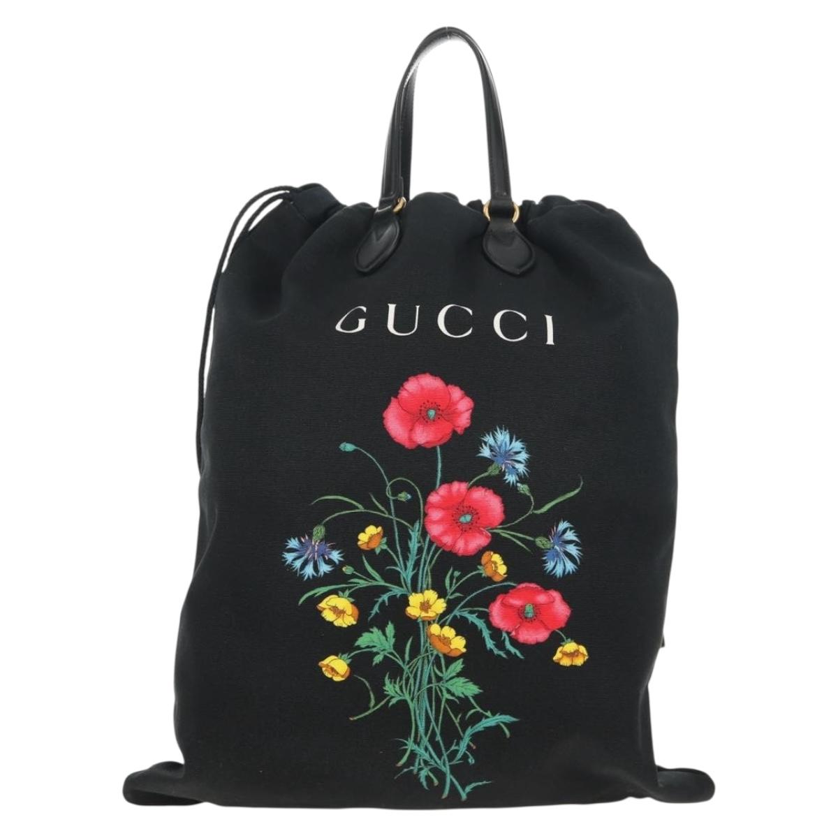 GUCCI Chateau Marmont Tote Bag Canvas Black Gold 552403 Auth am9753M