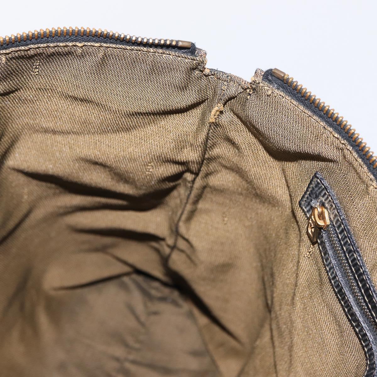 FENDI Zucca Canvas Tote Bag Black Brown Auth am9756