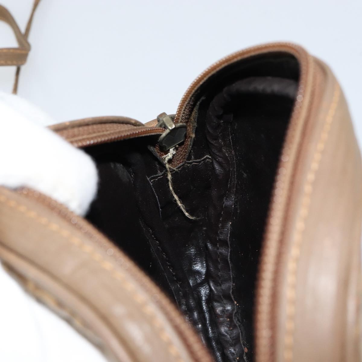 FENDI Zucchino Canvas Shoulder Bag PVC Beige Auth am9757