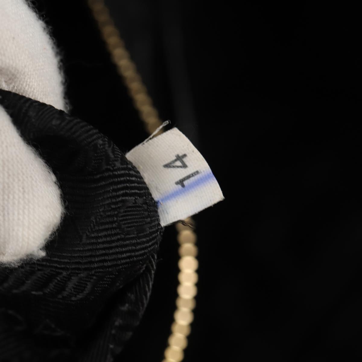 PRADA Tote Bag Leather 2way Black Gold Auth am9760V