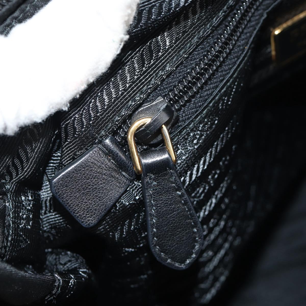 PRADA Hand Bag Nylon 2way Black Gold Auth am9761V