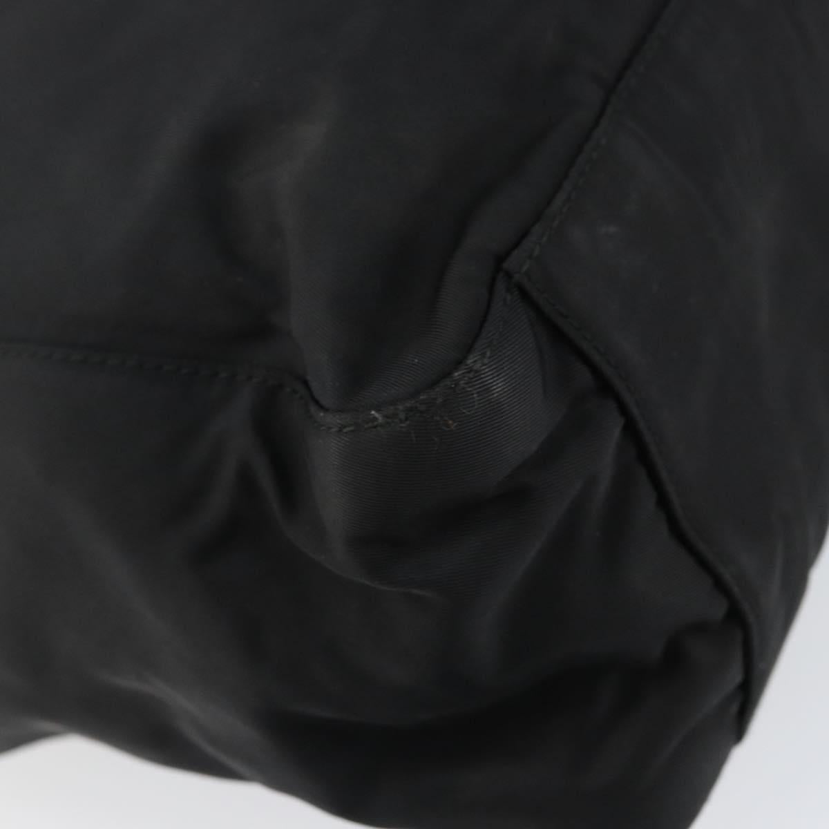 PRADA Tote Bag Nylon Black Silver Auth am9762