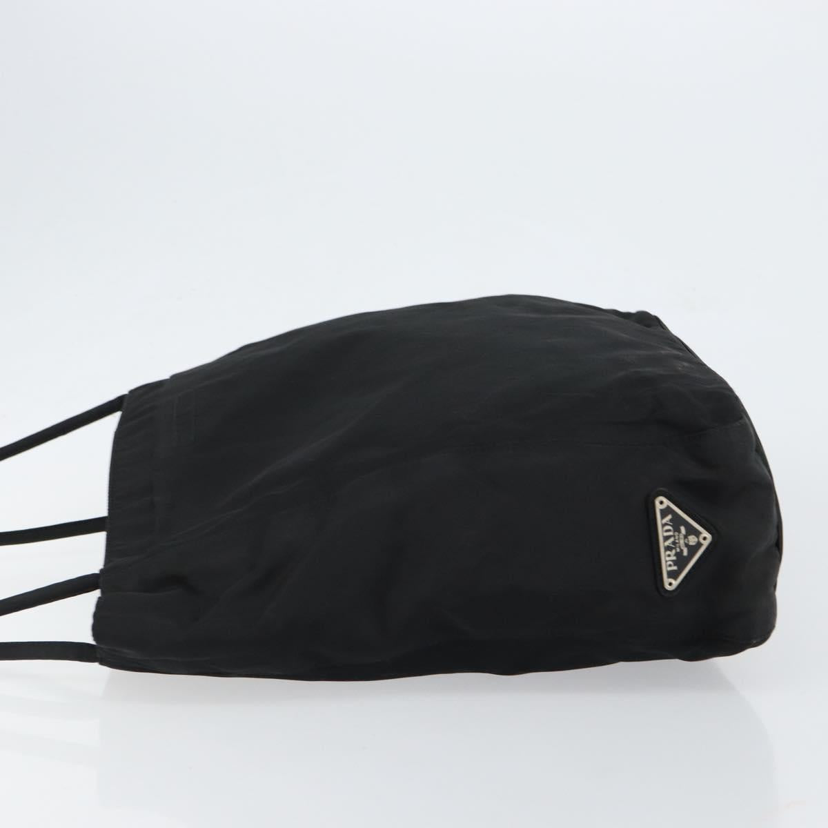 PRADA Tote Bag Nylon Black Silver Auth am9762