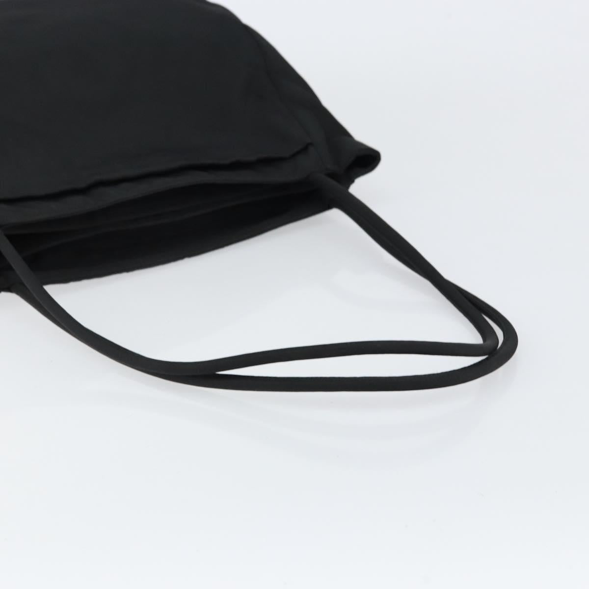 PRADA Tote Bag Nylon Black Silver Auth am9762