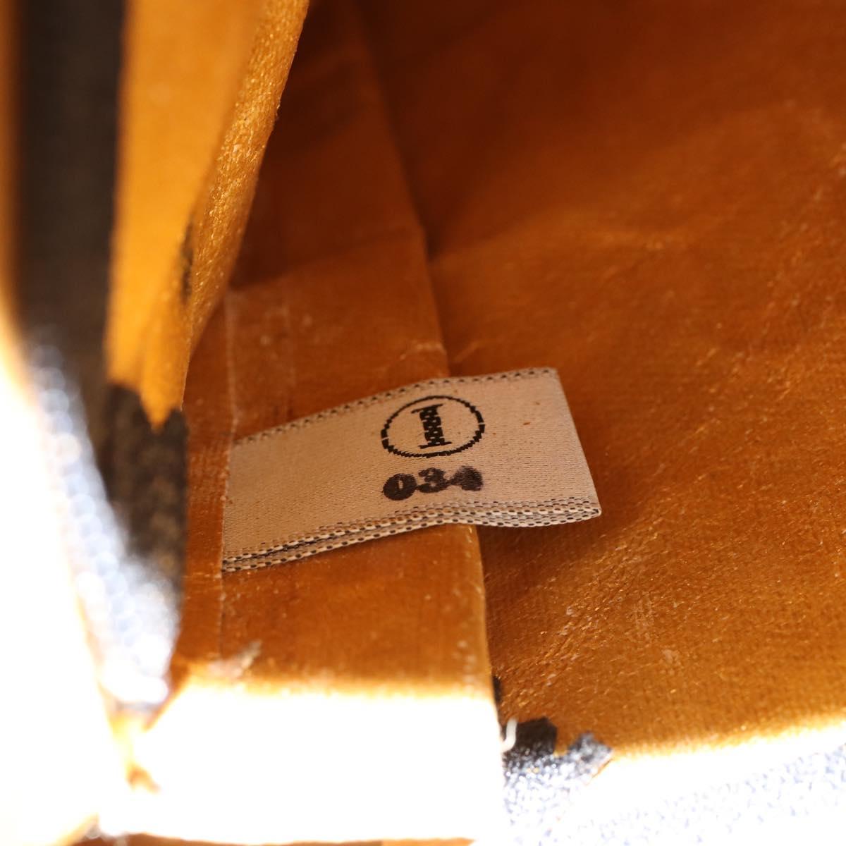 Gianni Versace Boston Bag Canvas PVC 2way Yellow Gold Auth am9766