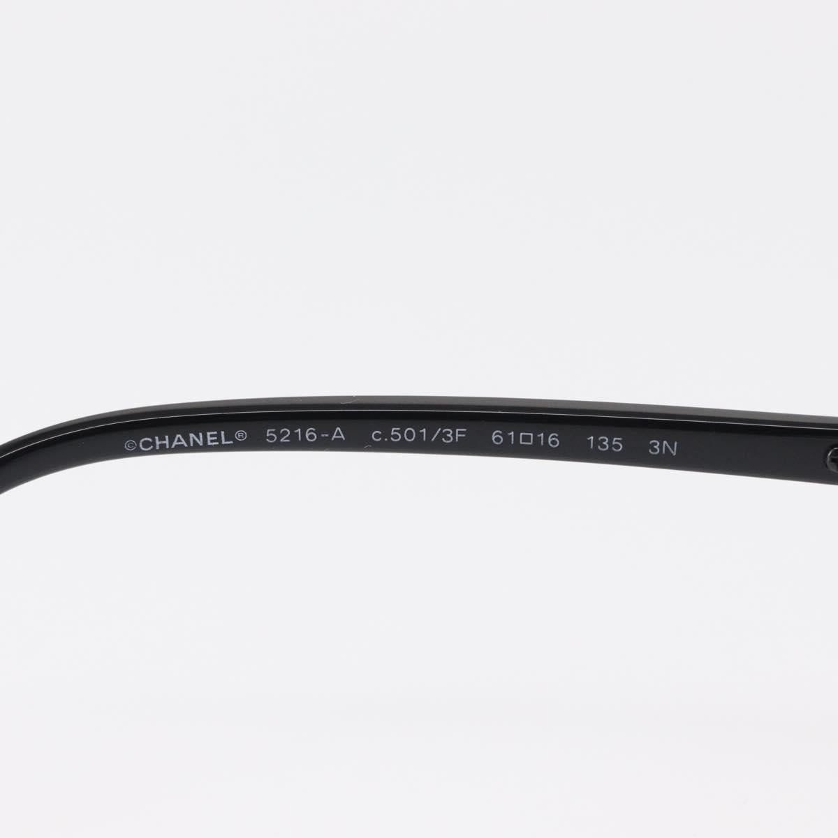 CHANEL COCO Mark Sunglasses plastic Black 5216-A Auth am9769V