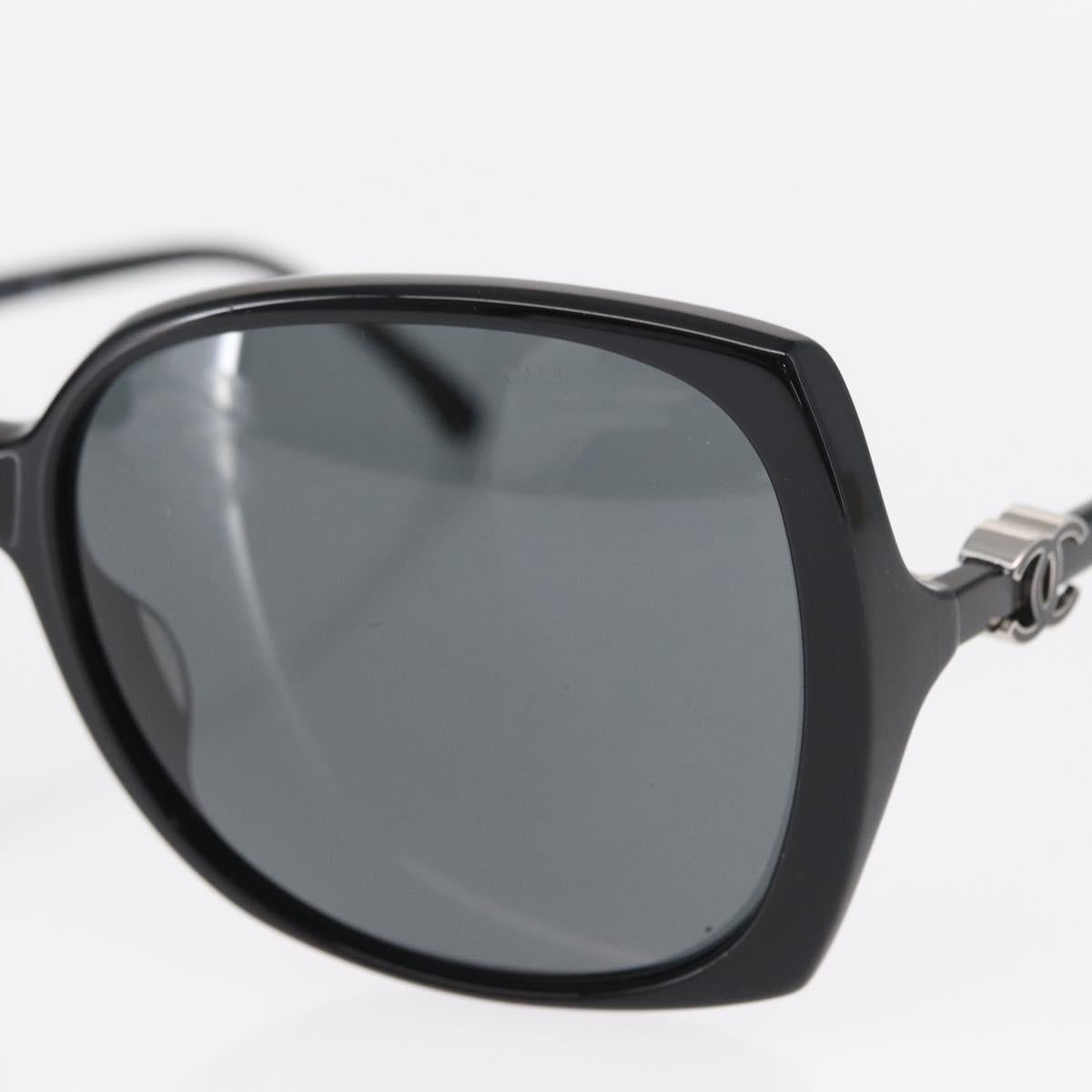 CHANEL COCO Mark Sunglasses plastic Black 5216-A Auth am9769V