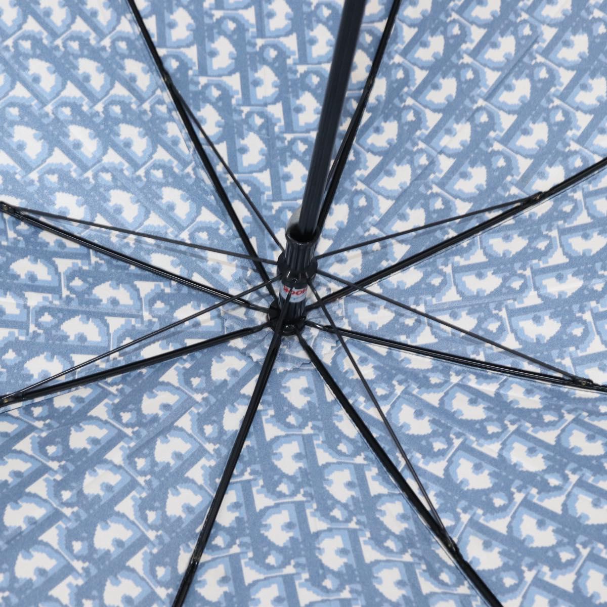 Christian Dior Trotter Canvas Folding Umbrella Navy Auth am9772