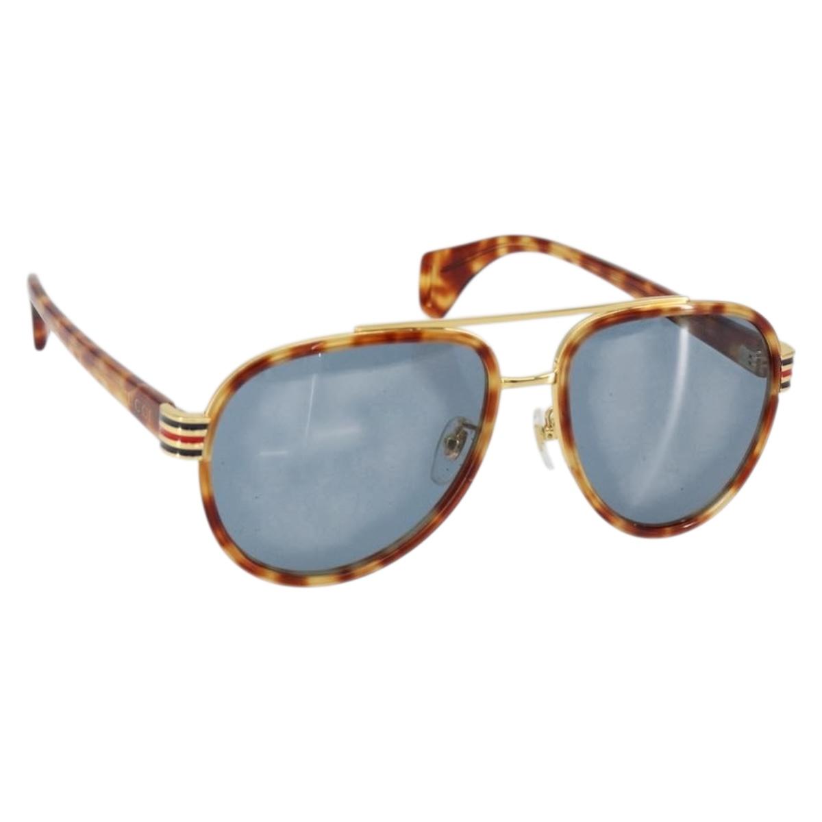 GUCCI Sunglasses Metal Brown GG0447S Auth am9773