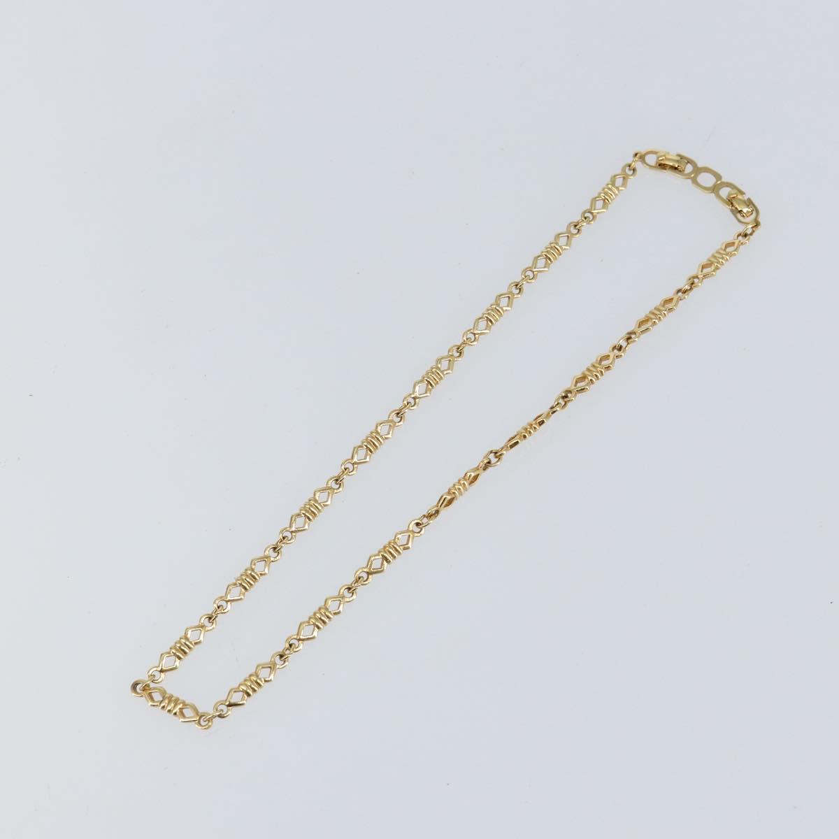 Christian Dior Chain Necklace metal Gold Tone Auth am9775