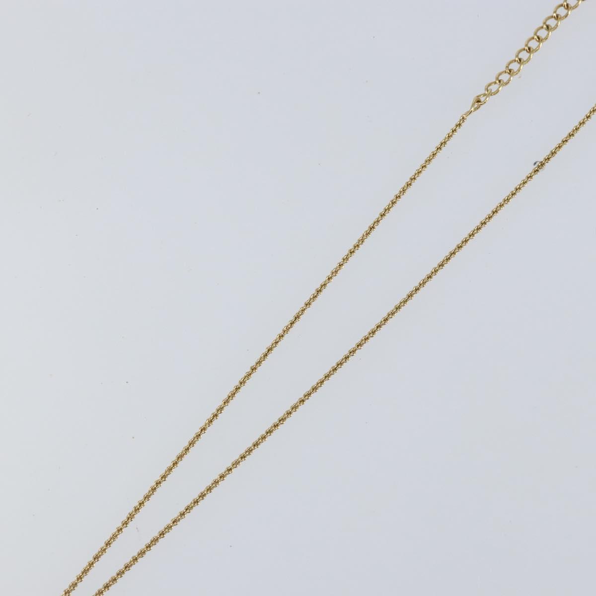 Christian Dior Printed Initials Necklace metal Gold Tone Auth am9776