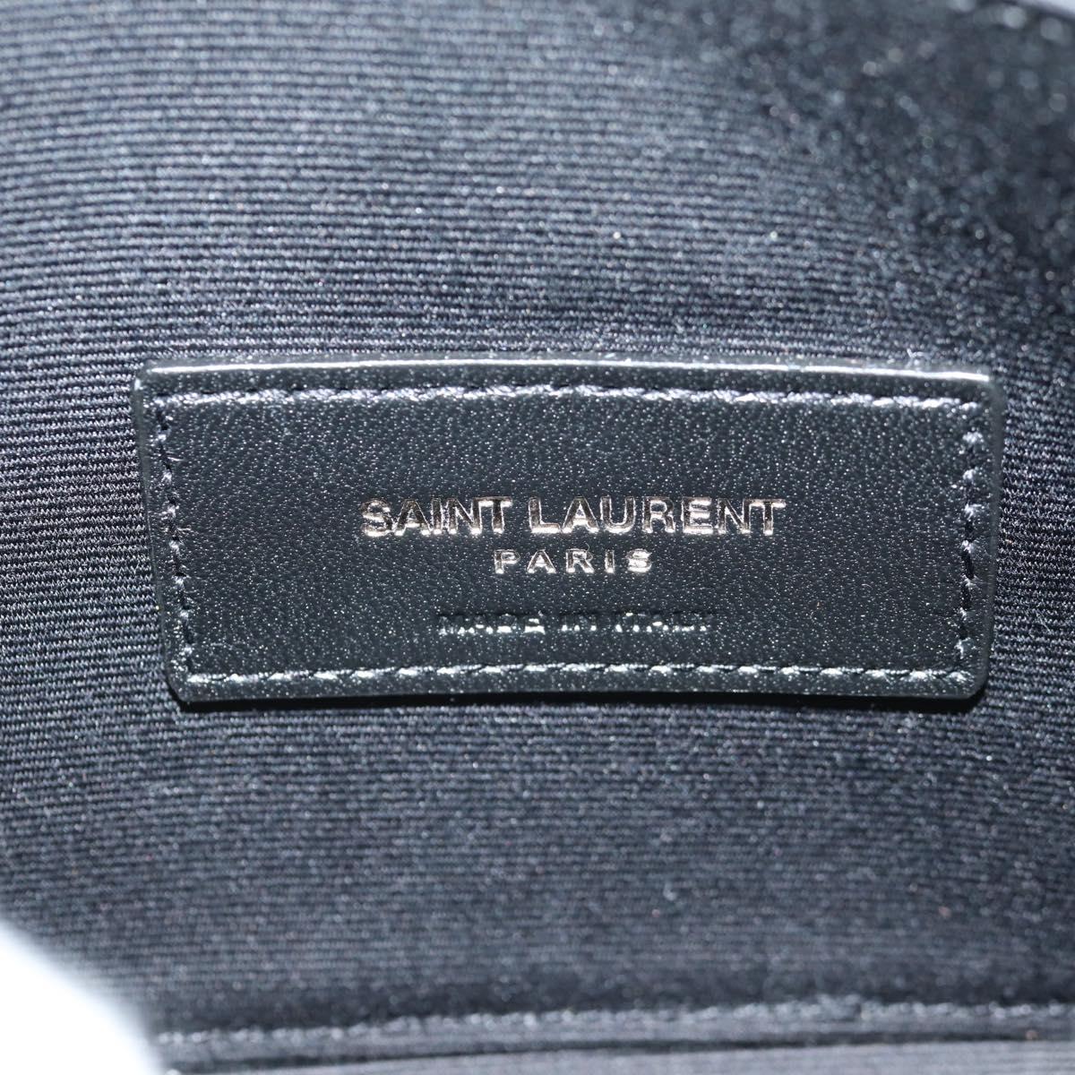 SAINT LAURENT Cassandra Pouch Leather Black Auth am9781V