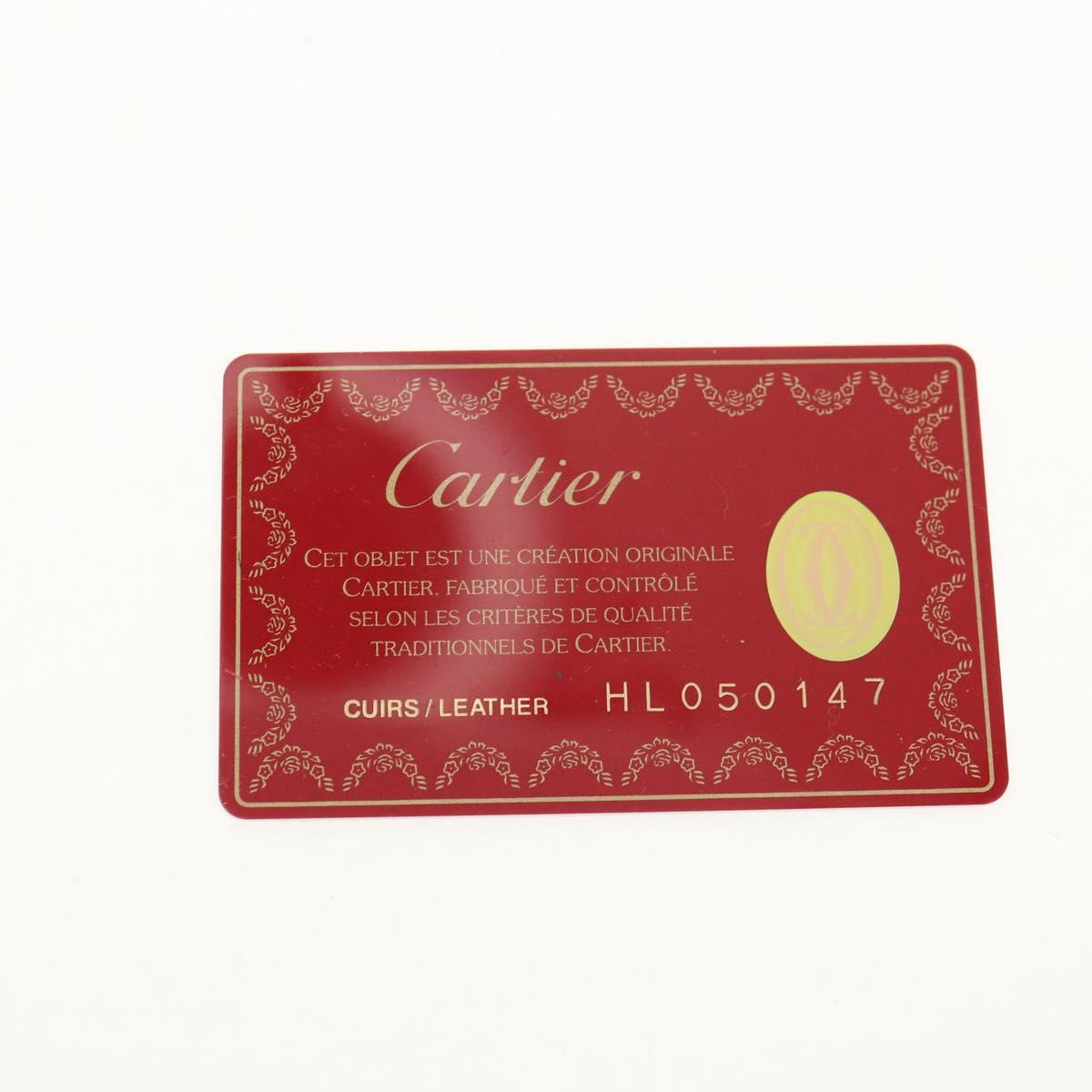 CARTIER Must Line Key Case Leather Black Gold Auth am9783V