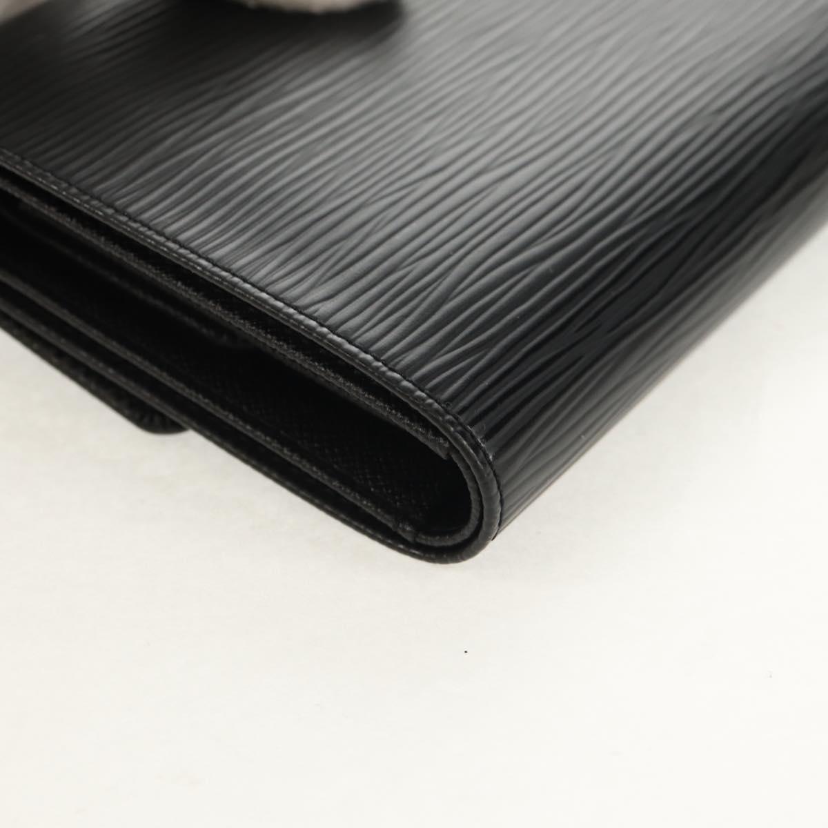 LOUIS VUITTON Epi Porte TresorEtui Papie Wallet Black M63712 LV Auth am9784V