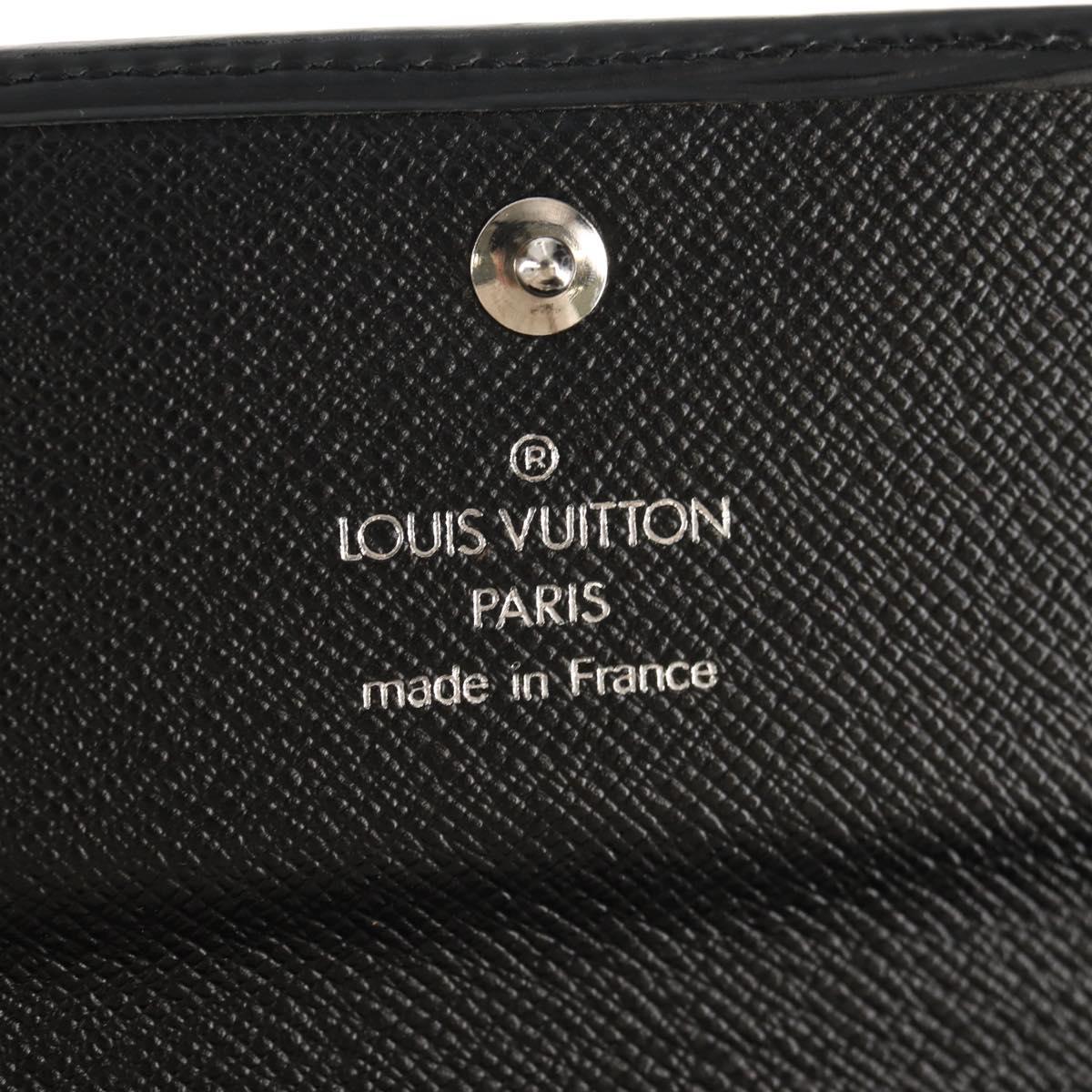 LOUIS VUITTON Epi Porte TresorEtui Papie Wallet Black M63712 LV Auth am9784V