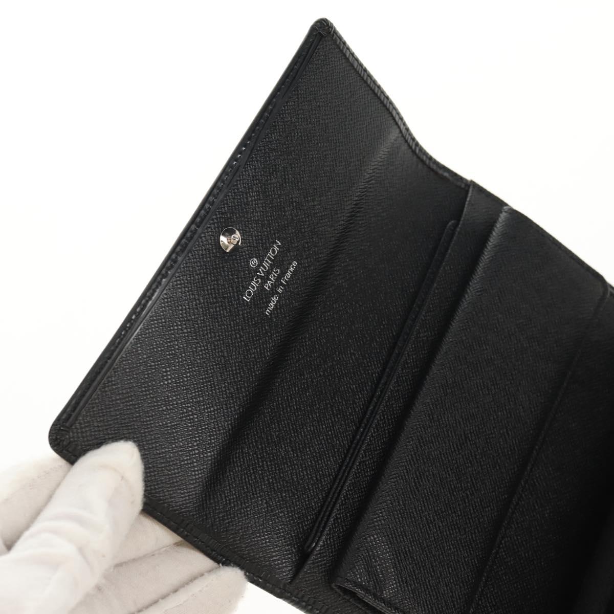 LOUIS VUITTON Epi Porte TresorEtui Papie Wallet Black M63712 LV Auth am9784V