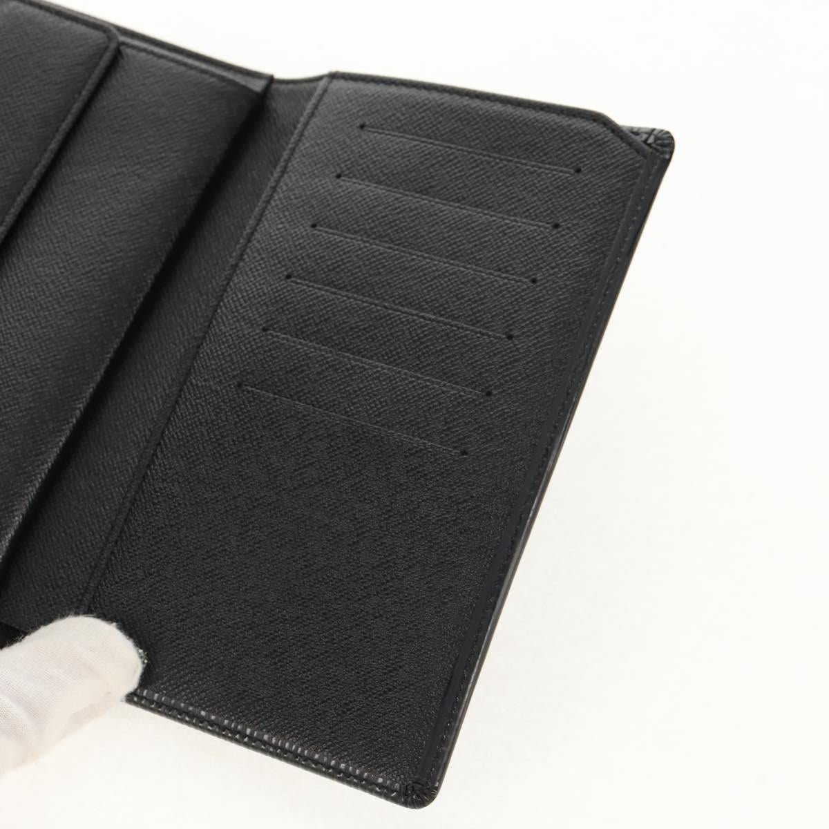 LOUIS VUITTON Epi Porte TresorEtui Papie Wallet Black M63712 LV Auth am9784V