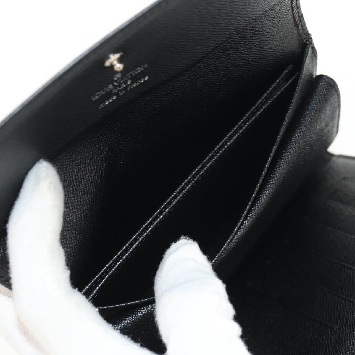 LOUIS VUITTON Epi Porte TresorEtui Papie Wallet Black M63712 LV Auth am9784V