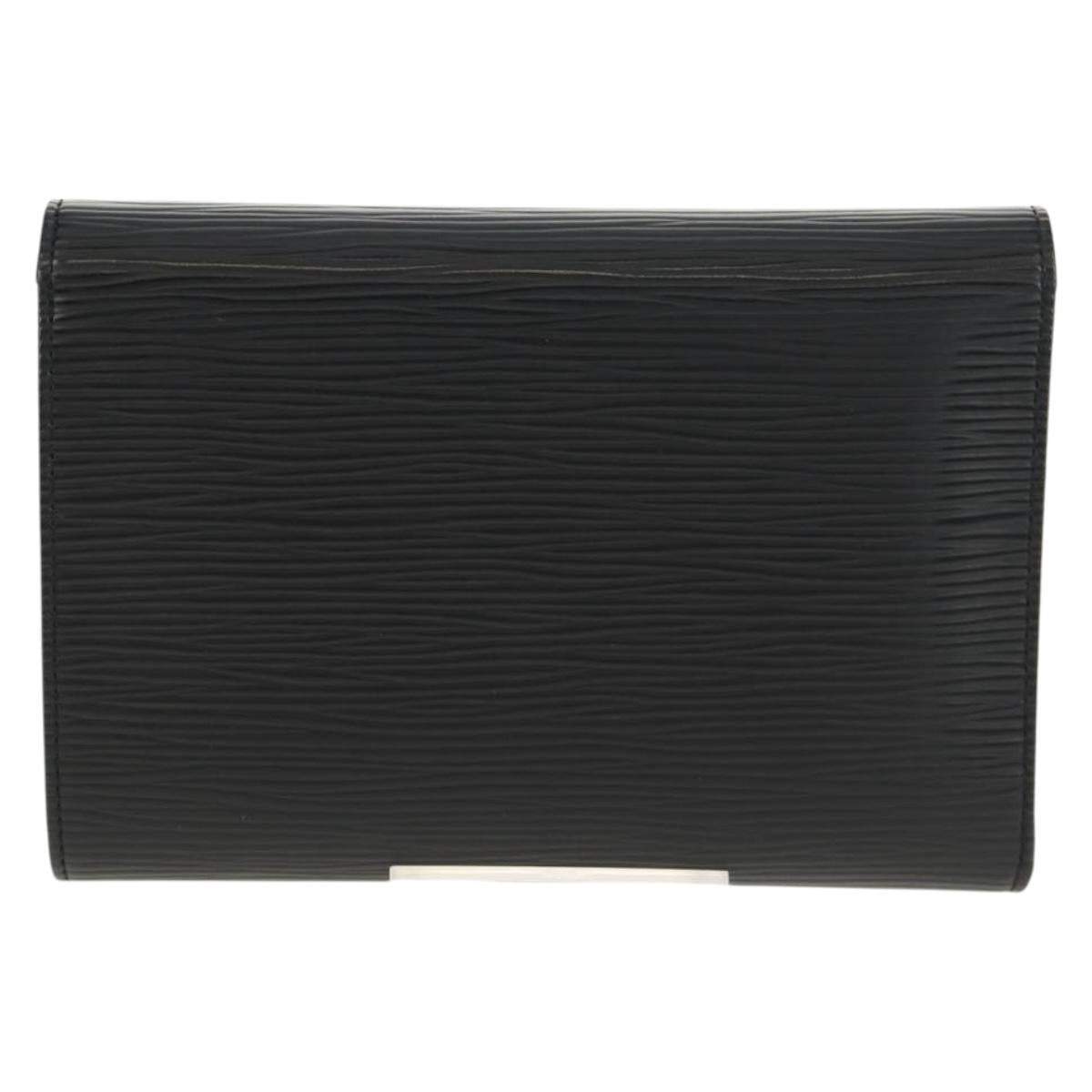 LOUIS VUITTON Epi Porte TresorEtui Papie Wallet Black M63712 LV Auth am9784V