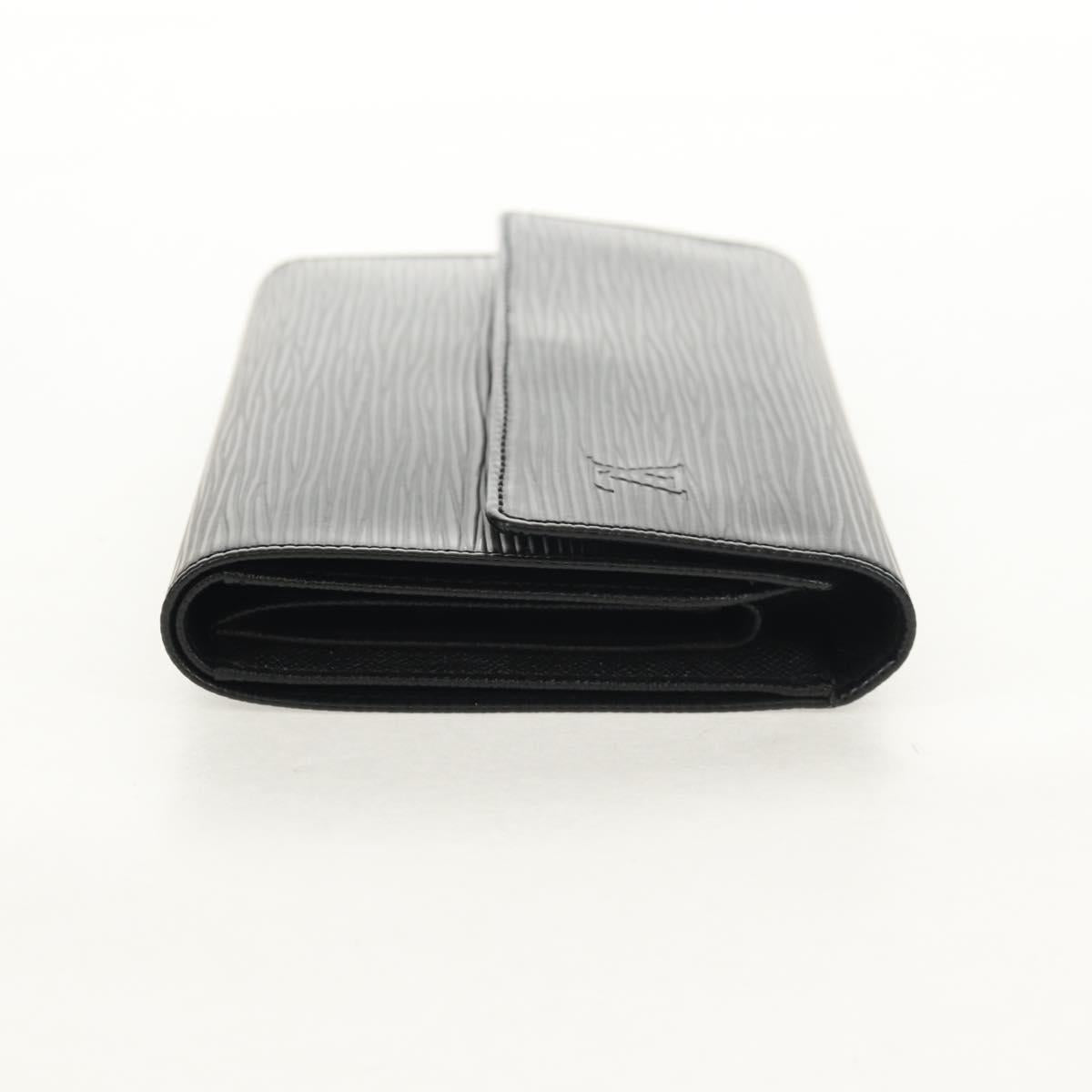 LOUIS VUITTON Epi Porte TresorEtui Papie Wallet Black M63712 LV Auth am9784V