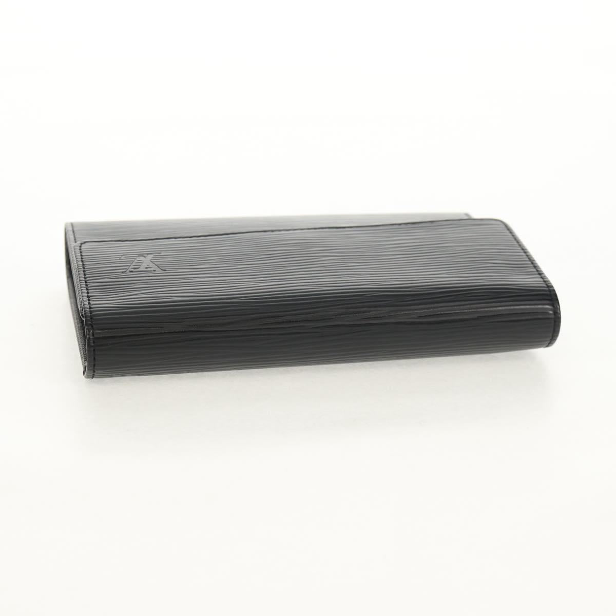 LOUIS VUITTON Epi Porte TresorEtui Papie Wallet Black M63712 LV Auth am9784V
