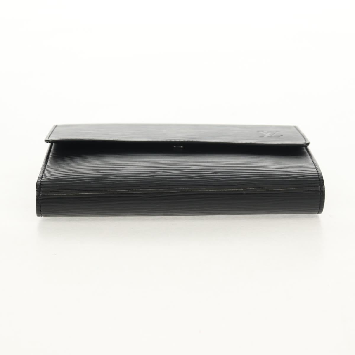 LOUIS VUITTON Epi Porte TresorEtui Papie Wallet Black M63712 LV Auth am9784V