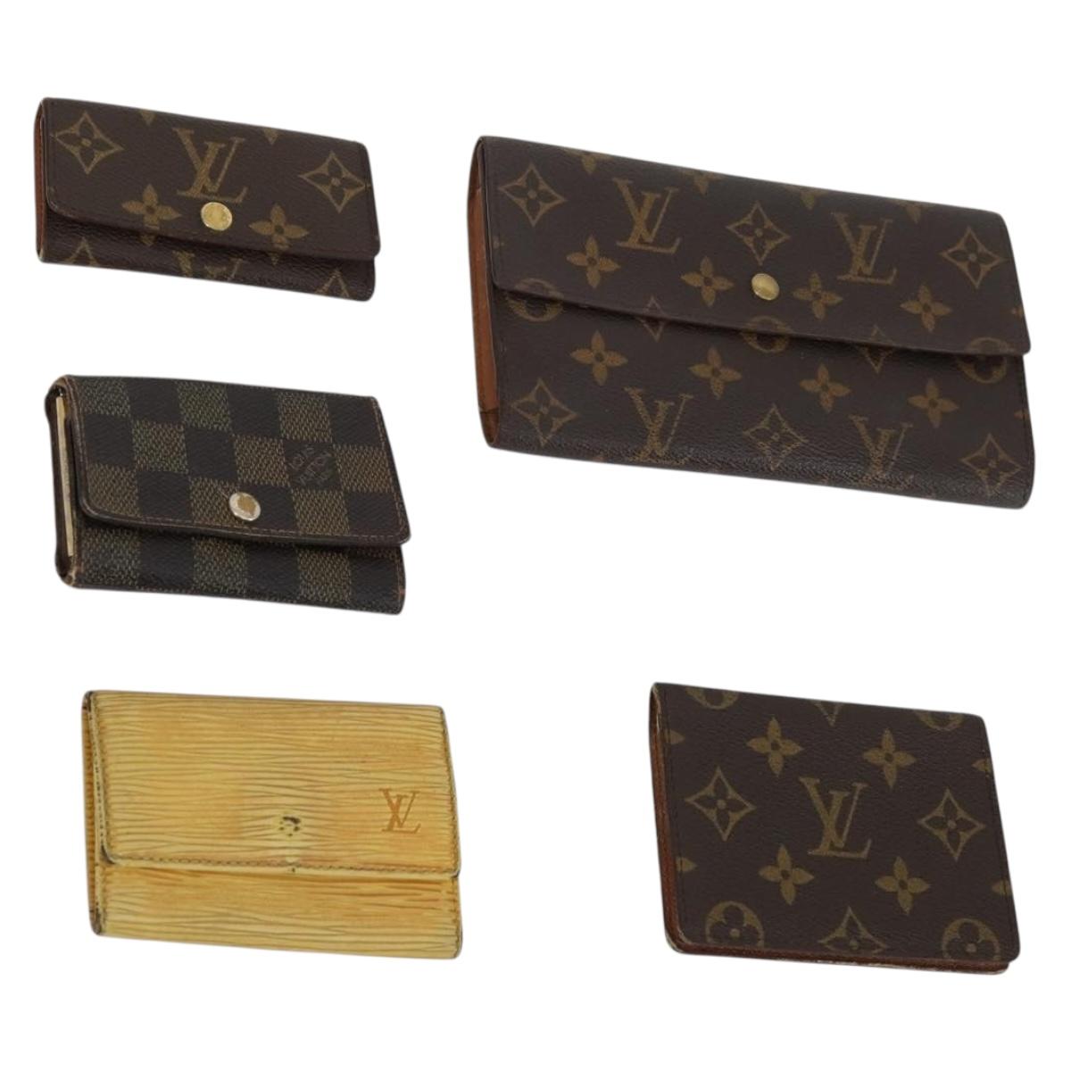 LOUIS VUITTON Monogram Epi Wallet 5 Set Yellow LV Auth am9787