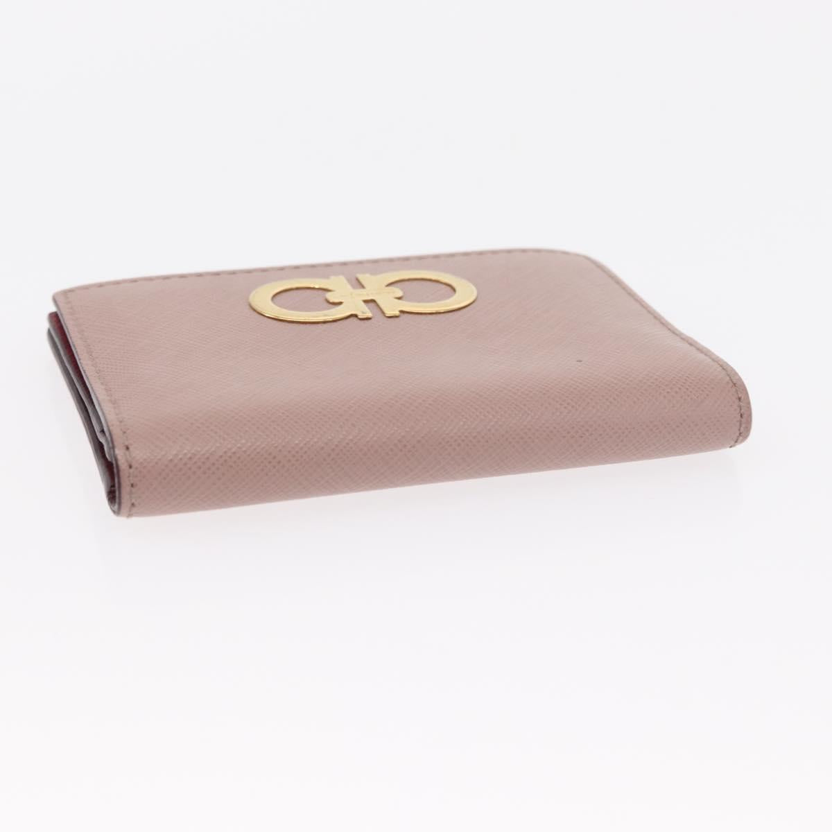 Salvatore Ferragamo Saint Laurent Wallet Leather 2 Set Pink Black Auth am9788