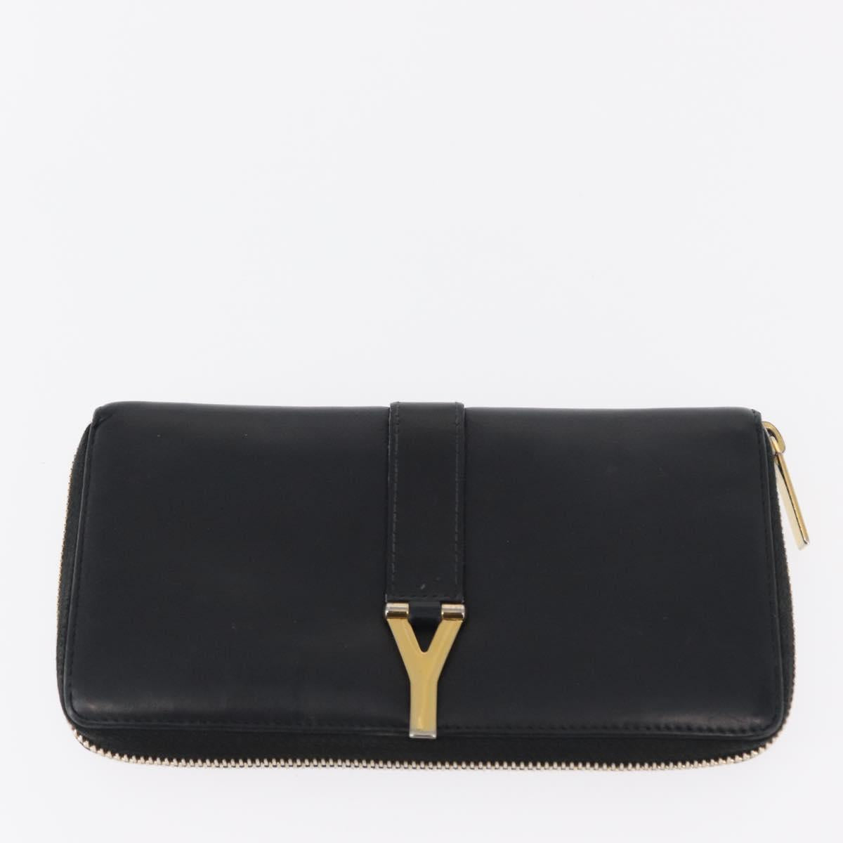 Salvatore Ferragamo Saint Laurent Wallet Leather 2 Set Pink Black Auth am9788