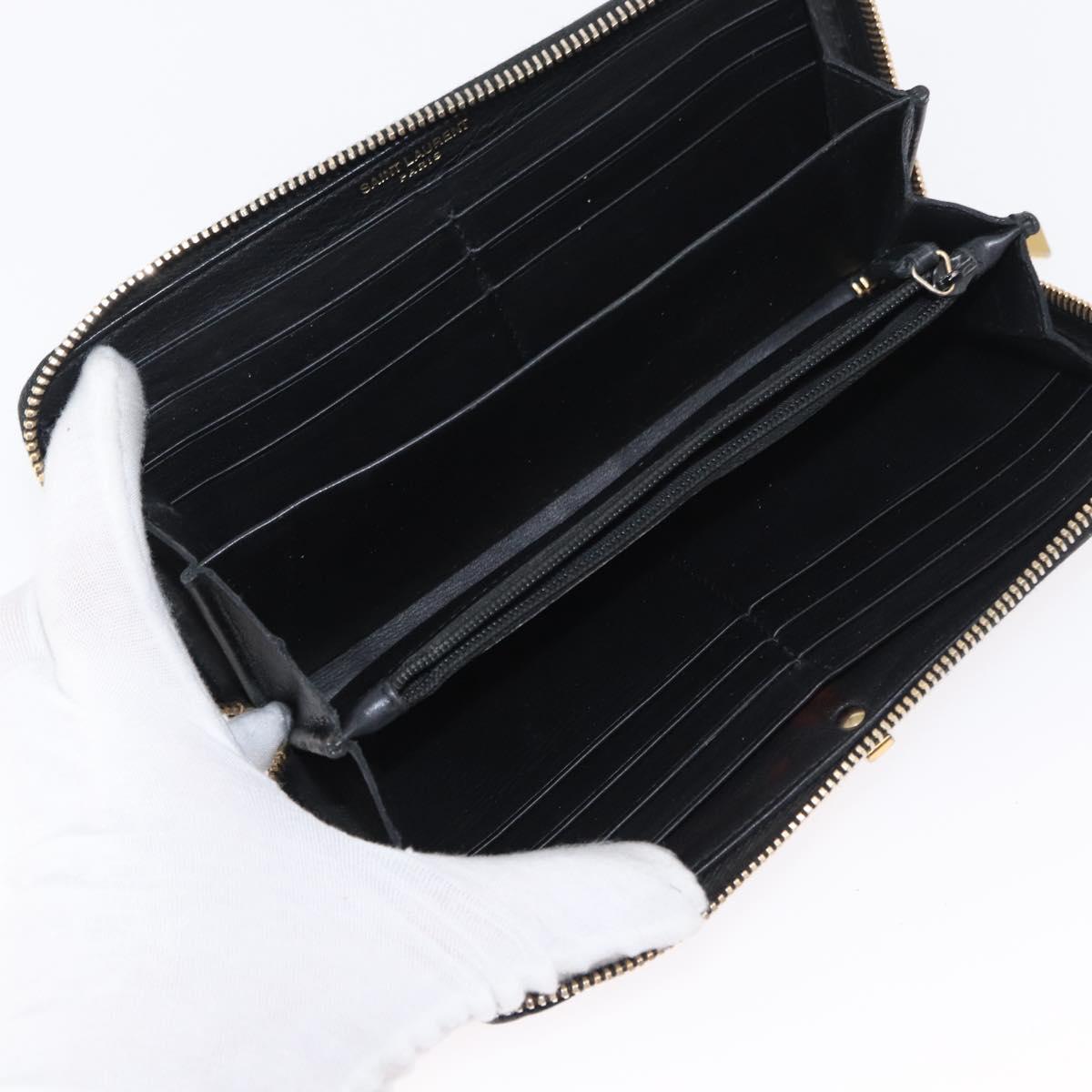 Salvatore Ferragamo Saint Laurent Wallet Leather 2 Set Pink Black Auth am9788