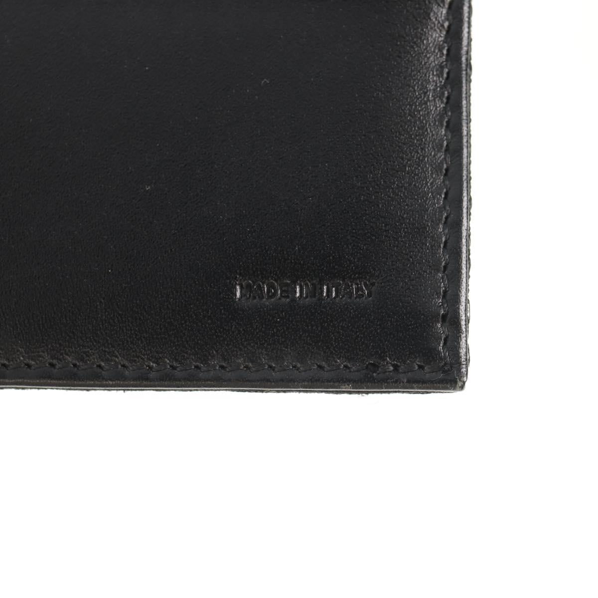 FENDI Zucchino Canvas Compact Wallet Black Auth am9790V