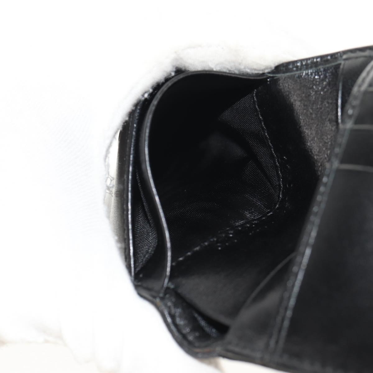 FENDI Zucchino Canvas Compact Wallet Black Auth am9790A