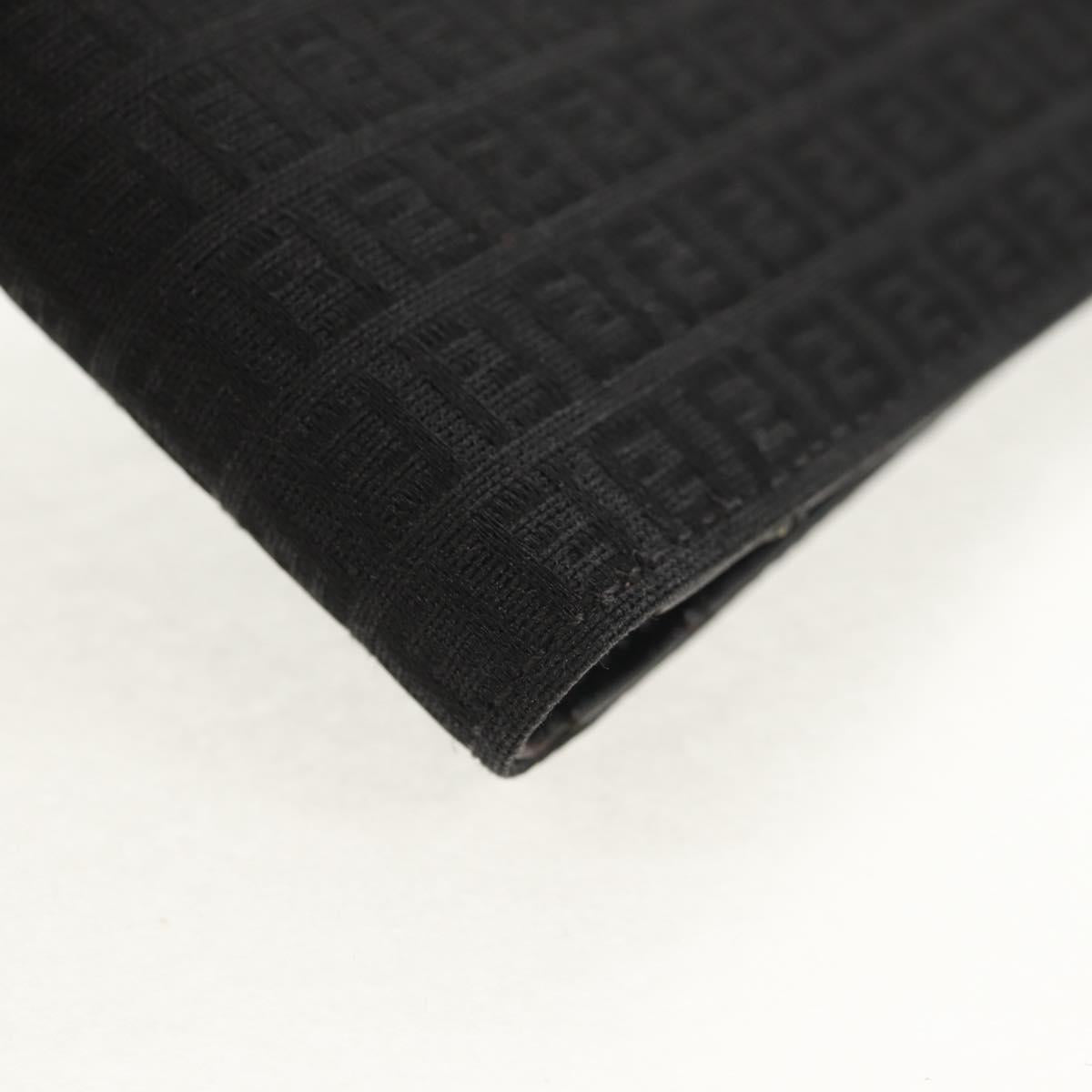 FENDI Zucchino Canvas Compact Wallet Black Auth am9790A