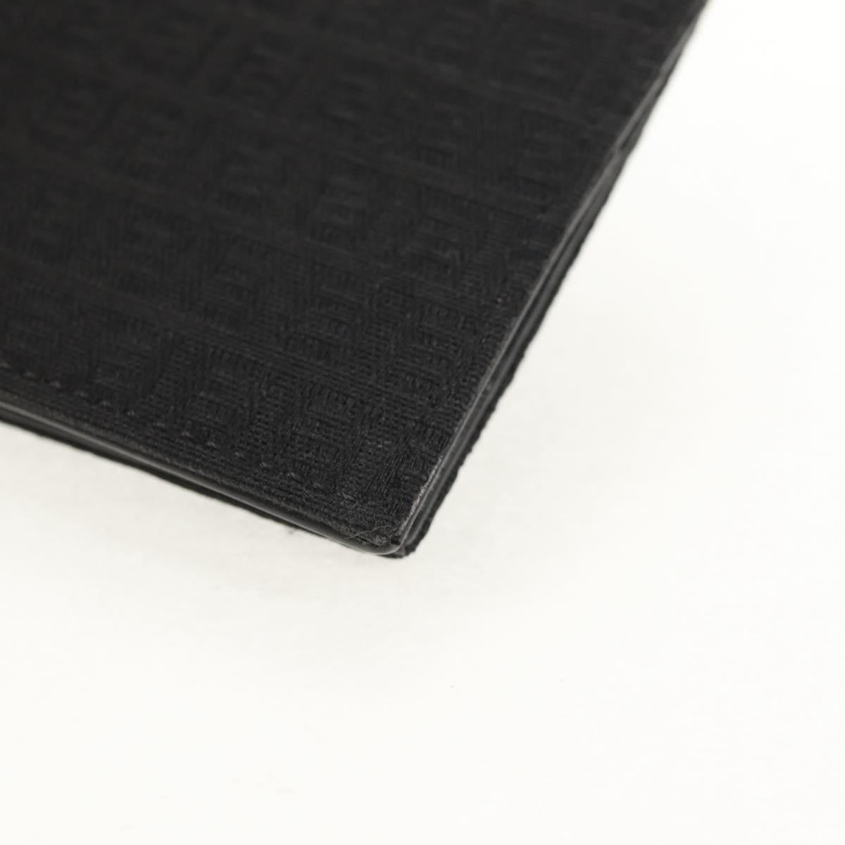 FENDI Zucchino Canvas Compact Wallet Black Auth am9790A