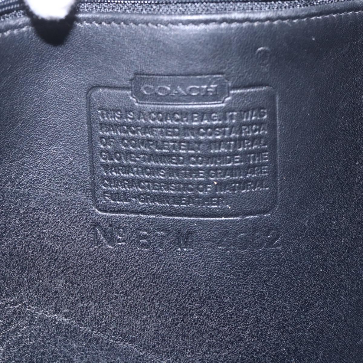 Coach Tote Bag Leather Black Gold Auth am9799