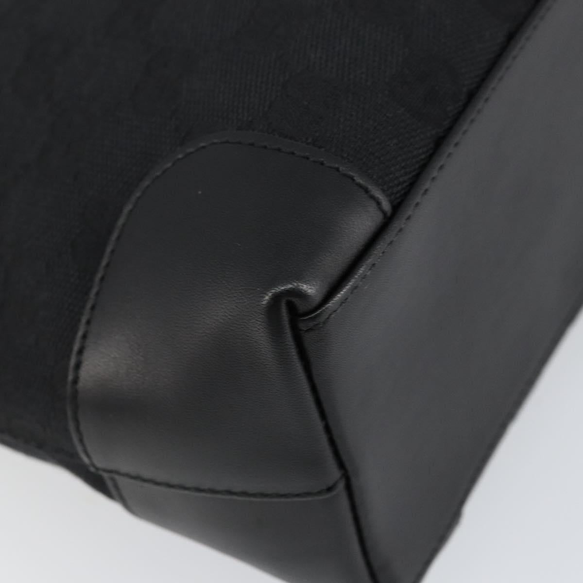 GUCCI GG Canvas Tote Bag Black Silver 33890 Auth am9800