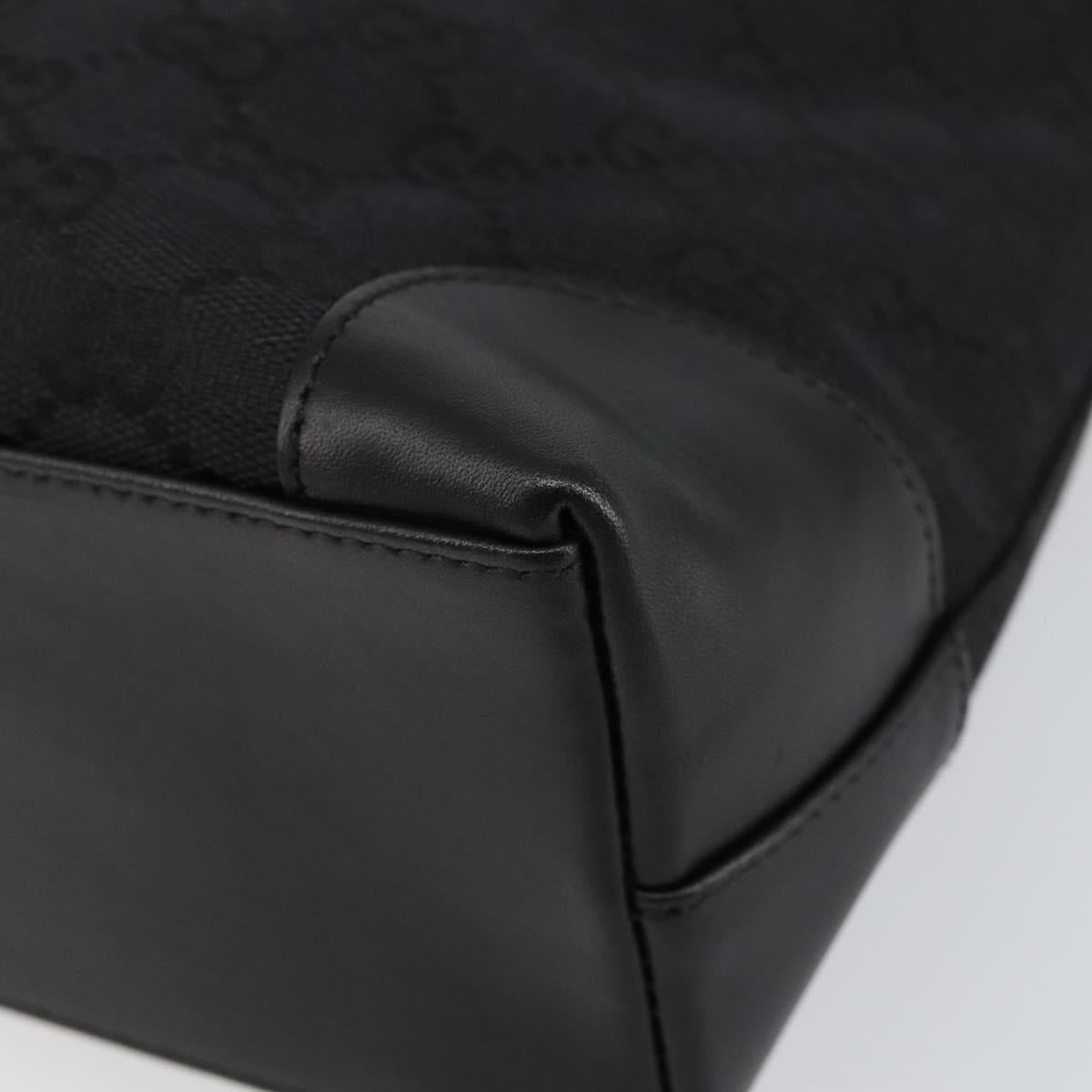 GUCCI GG Canvas Tote Bag Black Silver 33890 Auth am9800